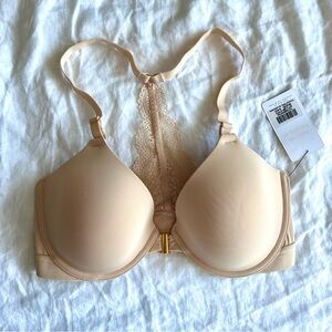 Lace Back T-Shirt Bra with Front Closure